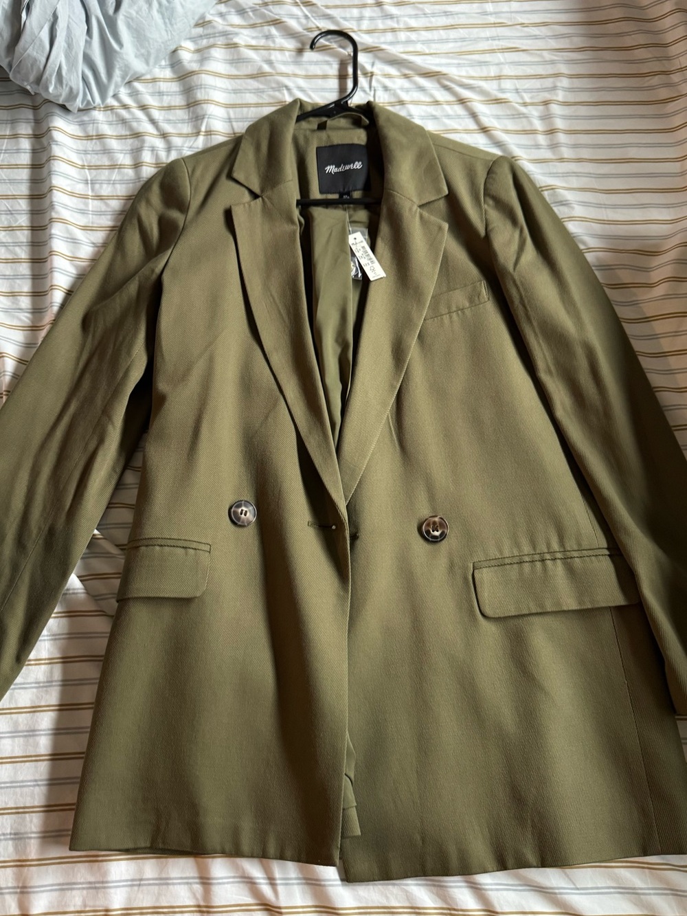 Madewell Olive Green Double-Button Blazer